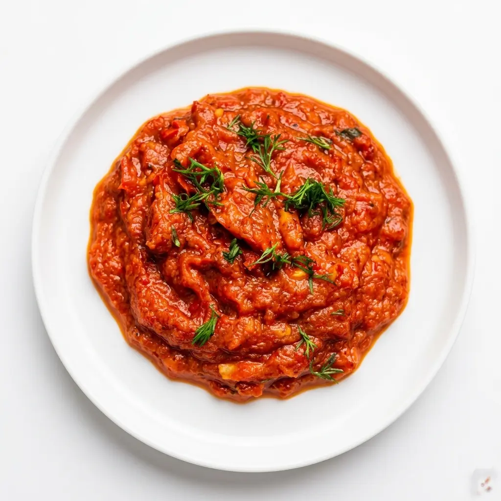House-made ajvar — roasted red pepper and eggplant spread at Chevapi King Edmonton
